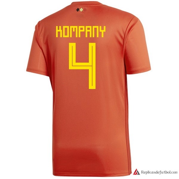 Camiseta Seleccion Belgica Primera equipación Kompany 2018 Rojo